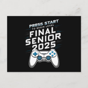 Afgestudeerde 2025 Klas van 2025 Gamer Videogames Briefkaart
