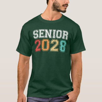 Afgestudeerde 2028 Afstudeer Retro Vintage meisje T-shirt