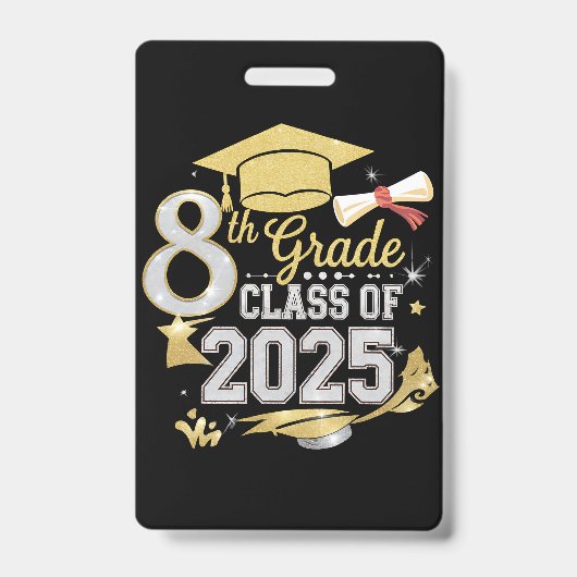 Afgestudeerde 8e klas van 2025 Afstuderen Badge (Voorzijde)