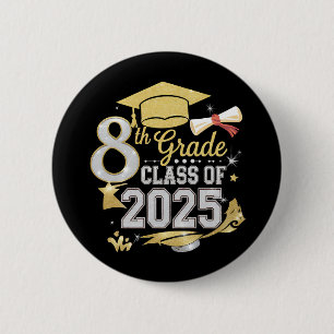 Afgestudeerde 8e klas van 2025 Afstuderen Ronde Button 5,7 Cm