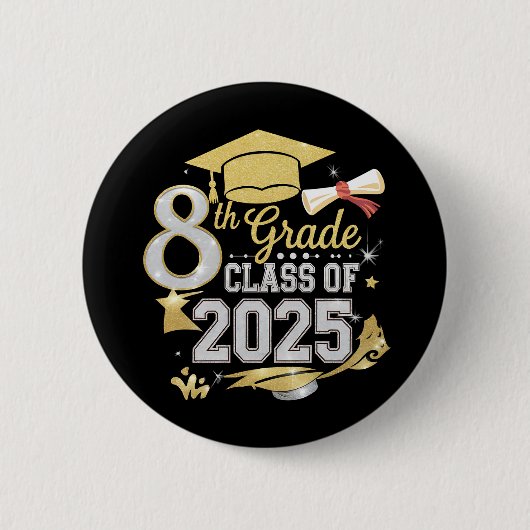Afgestudeerde 8e klas van 2025 Afstuderen Ronde Button 5,7 Cm (Voorkant)