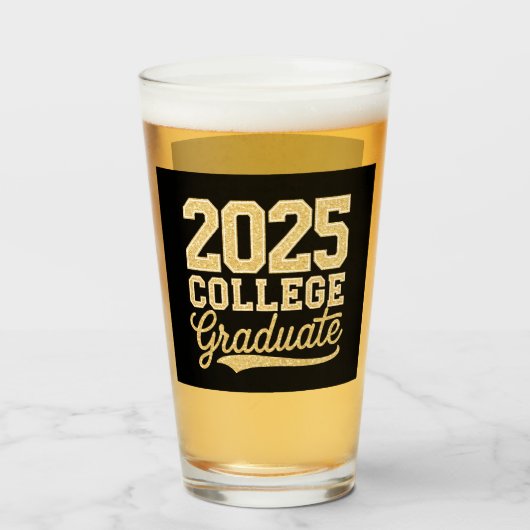 Afgestudeerde afgestudeerden 2025 afstuderen senio glas (Voorkant gevuld)