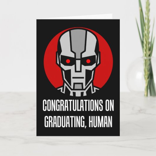 Afgestudeerde AI-robot Feliciteert Afgestudeerde Kaart (Voorkant)