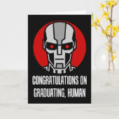 Afgestudeerde AI-robot Feliciteert Afgestudeerde Kaart (Gele Bloem)