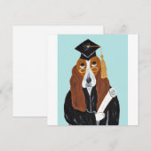 Afgestudeerde Basset Hound Save The Date (Voorkant / Achterkant)