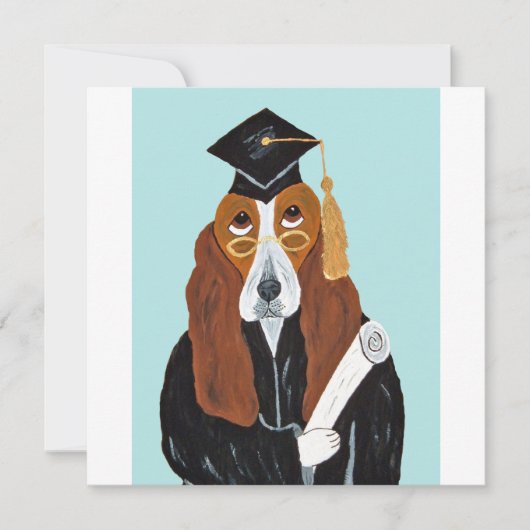 Afgestudeerde Basset Hound Save The Date (Voorkant)