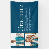 Afgestudeerde Definitie 2 Foto Modern Blauw Spandoek (Verticaal)