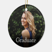 Afgestudeerde Definitie Meisjesachtige Roze Foto Keramisch Ornament (Links)