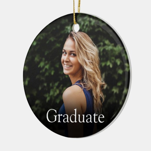 Afgestudeerde Definitie Meisjesachtige Roze Foto Keramisch Ornament (Links)
