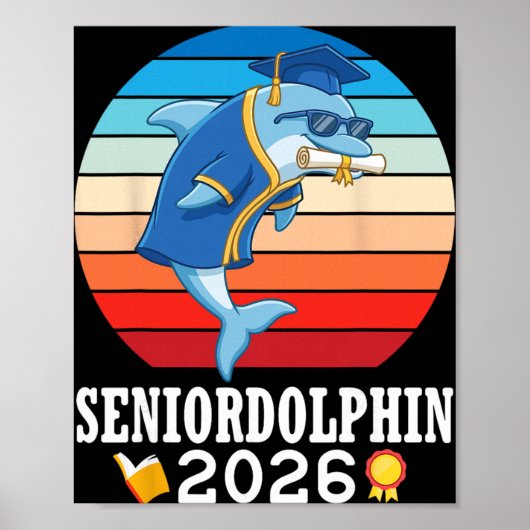 Afgestudeerde Dolphin 2026 Cl Afstudeerdag Met Dip Poster (Voorkant)