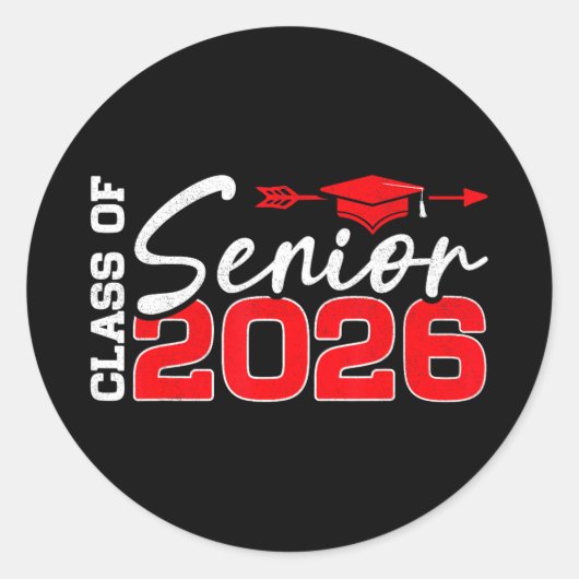 Afgestudeerde eindexamenklas 2026 middelbare schoo ronde sticker (Voorkant)