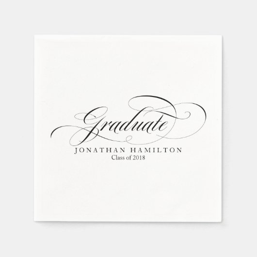Afgestudeerde Fancy Calligraphy Afstuderen Servet (Voorkant)