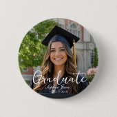 Afgestudeerde Foto Naam Jaar Afstuderen Ouder  Ronde Button 5,7 Cm (Voorkant)