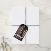 Afgestudeerde foto vet script afstudeerfeestje cadeaulabel (Met Touw)