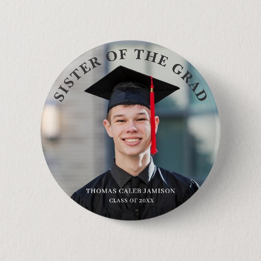 Afgestudeerde foto Zus van de afgestudeerde Ronde Button 5,7 Cm (Voorkant)