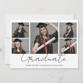 Afgestudeerde Fotocollage Moderne Afstudeeruitnodi Kaart