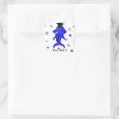 afgestudeerde haai vierkante sticker (Tas)