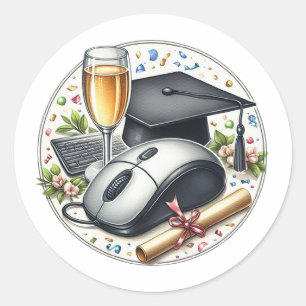 Afgestudeerde in Computerwetenschappen & Informati Ronde Sticker