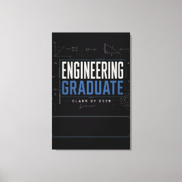 Afgestudeerde ingenieur 2026 Gepersonaliseerde naa Canvas Afdruk