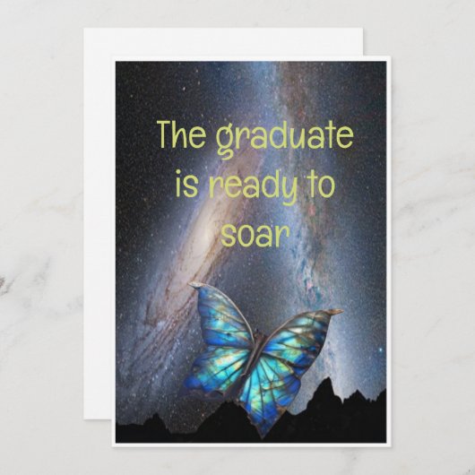 Afgestudeerde is klaar om te vliegen aankondiging (Voorkant / Achterkant)