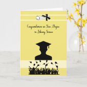 Afgestudeerde Kaart in Bibliotheekwetenschap met m (Gele Bloem)