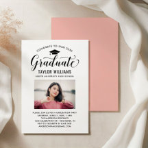 Afgestudeerde kalligrafie Foto Rose goud Afstudere