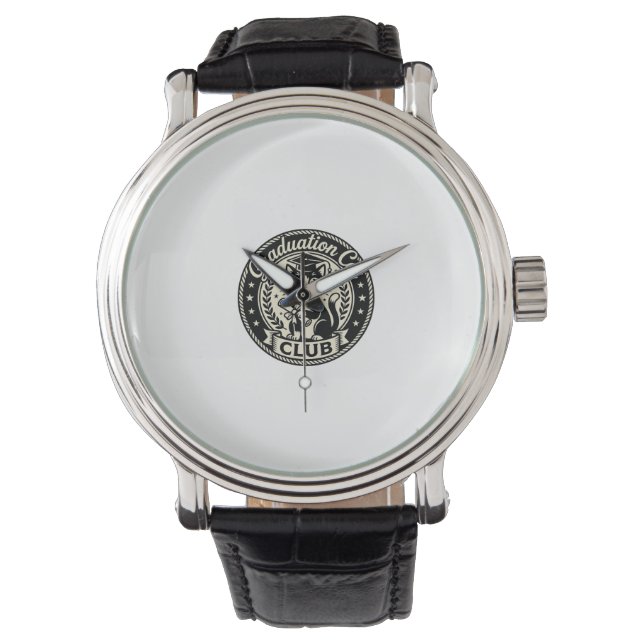Afgestudeerde Kat Grappige Kat Grafisch - Afgestud Horloge (Voorkant)