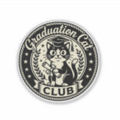 Afgestudeerde Kat Grappige Kat Grafisch - Afgestud Sticker (Voorkant)