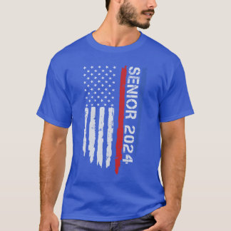 Afgestudeerde klas 2024 Amerikaanse vlagklas van 2 T-shirt