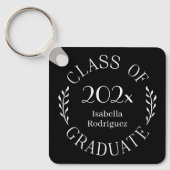 Afgestudeerde klas 2026 Naam Lettertype Zwart Sleutelhanger (Voorkant)