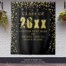 Afgestudeerde KLAS JAAR Zwart Gouden Confetti Zwar