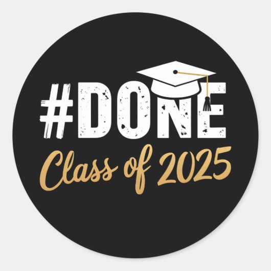 Afgestudeerde klas van 2025 afgestudeerd afstudere ronde sticker (Voorkant)