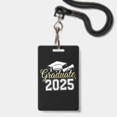 Afgestudeerde klas van 2025 afgestudeerde badge (Voorzijde met lanyard)