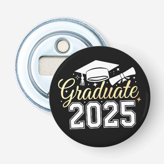 Afgestudeerde klas van 2025 afgestudeerde button flesopener (Voorkant)