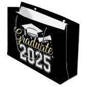Afgestudeerde klas van 2025 afgestudeerde groot cadeauzakje (Voorkant Gekanteld)