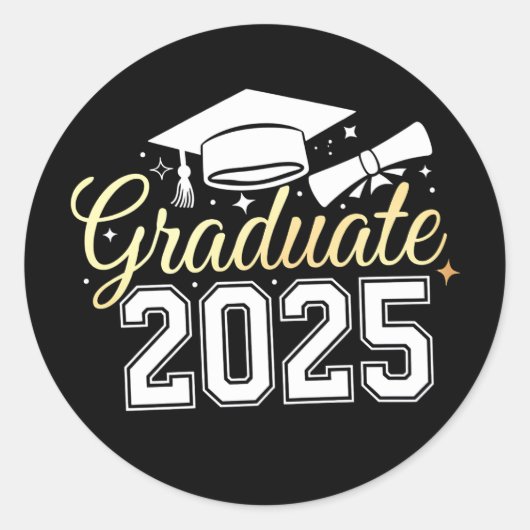 Afgestudeerde klas van 2025 afgestudeerde ronde sticker (Voorkant)