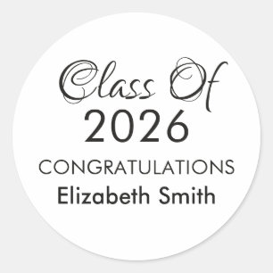 Afgestudeerde klas van 2026 afstuderen middelbare  ronde sticker