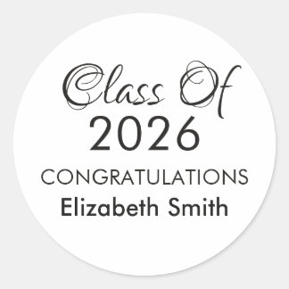 Afgestudeerde klas van 2026 afstuderen middelbare  ronde sticker