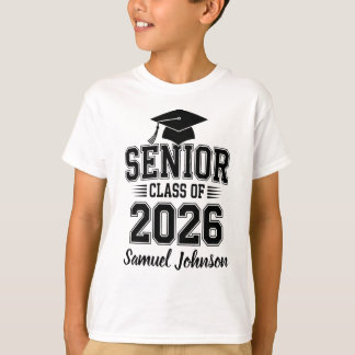 Afgestudeerde Klas Van 2026 Diploma Met Naam T-shirt