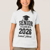 Afgestudeerde Klas Van 2026 Diploma Met Naam Tri-Blend Shirt (Voorkant)