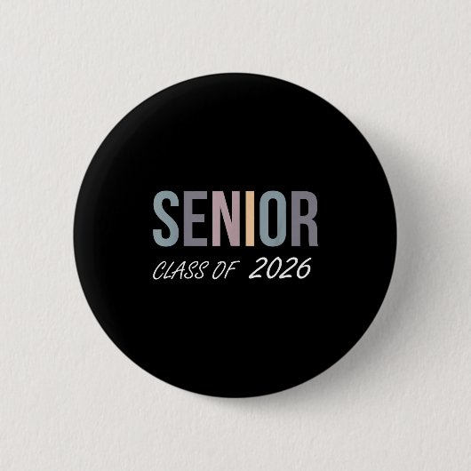 Afgestudeerde klas van 2026 senior 2026 middelbare ronde button 5,7 cm (Voorkant)