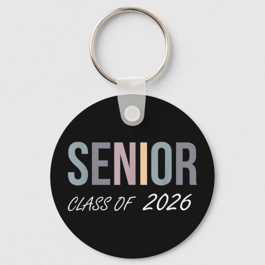 Afgestudeerde klas van 2026 senior 2026 middelbare sleutelhanger (Voorkant)