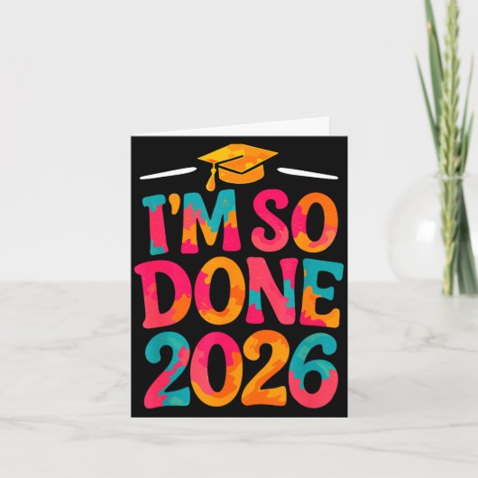 Afgestudeerde klas van 2026 universiteit middelbar kaart (Voorkant)