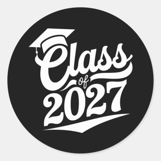 Afgestudeerde klas van 2027 afstuderen ronde sticker (Voorkant)