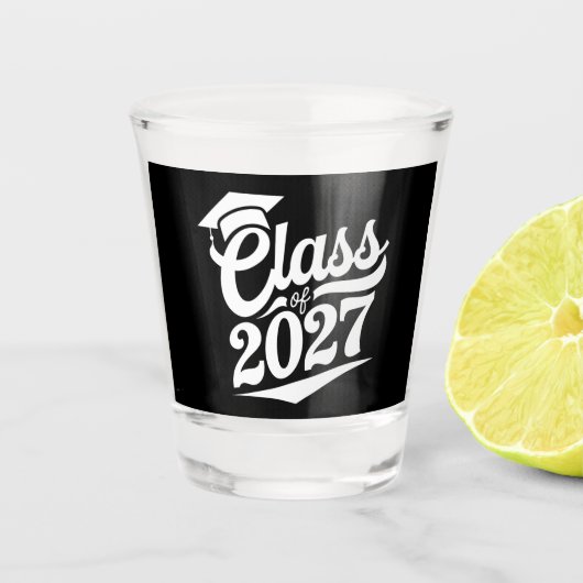 Afgestudeerde klas van 2027 afstuderen shot glas (Voorkant)