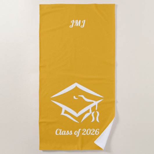 Afgestudeerde klas van 20?? GLDWHT aangepaste jaar Strandlaken (Voorkant)