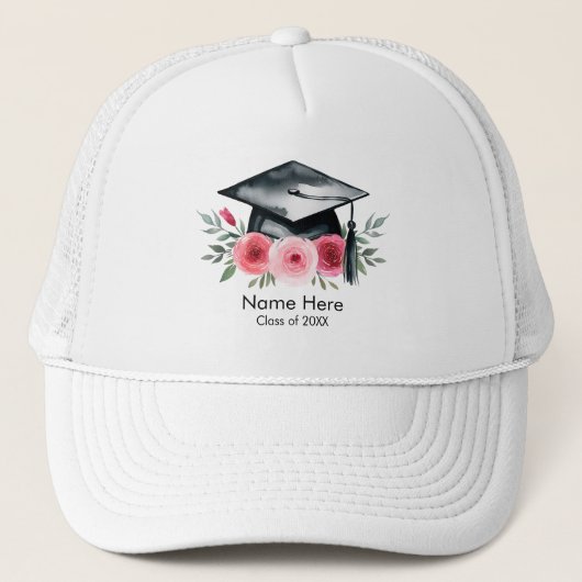 Afgestudeerde klas van 20XX bloem Trucker Pet (Voorkant)