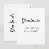 Afgestudeerde klas van 20XX eenvoudig minimale afs Briefkaart (Voorkant / Achterkant)
