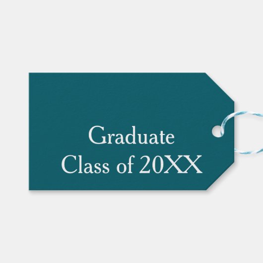Afgestudeerde klas van 20XX turquoise gefeliciteer Cadeaulabel (Voorkant (Horizontaal))