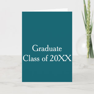Afgestudeerde klas van 20XX turquoise gefeliciteer Kaart